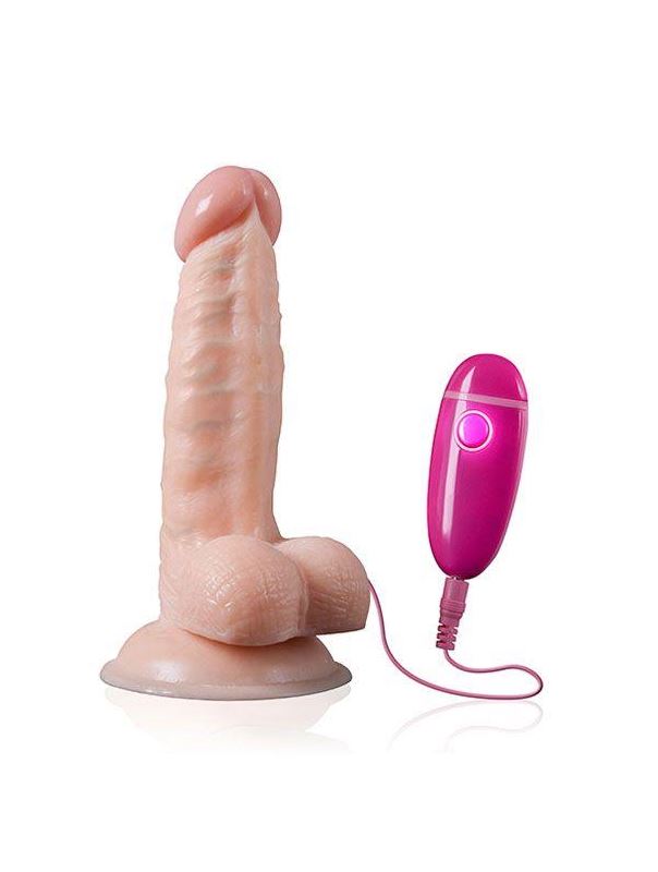 Телесный перезаряжаемый вибратор G-GIRL 6INCH PVC RECHARGEABLE VIBRATOR - 15,2 см.