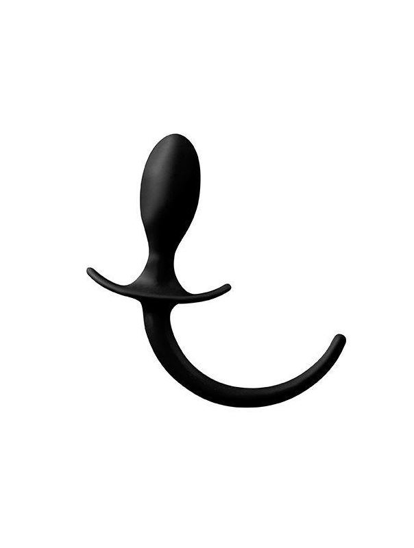 Чёрная анальная пробка с хвостом SHOVE UP 3.5INCH BUTTPLUG WITH TAIL