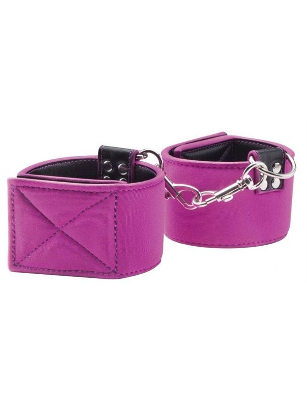 Чёрно-розовые двусторонние оковы на ноги Reversible Ankle Cuffs