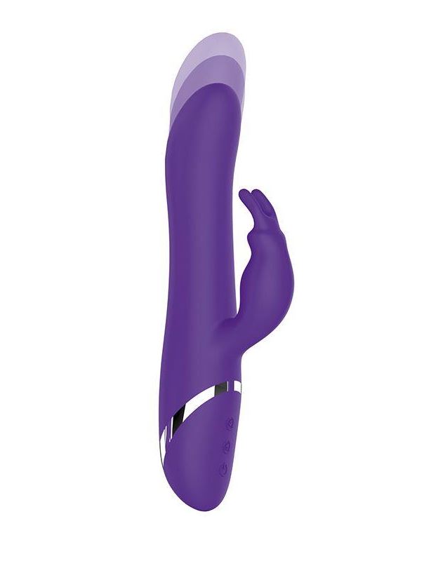 Фиолетовый вибратор кролик с пуш-эффектом NAGHI NO.39 RECHARGEABLE THRUSTER VIBE (15 см)