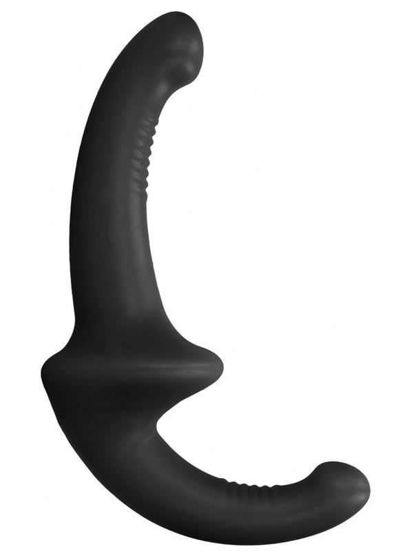 Черный безремневой страпон Silicone Strapless Strapon
