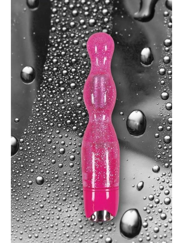 Розовый вибромассажер-ёлочка Starlight Gems Libra Vibrating Massager - 17,7 см.