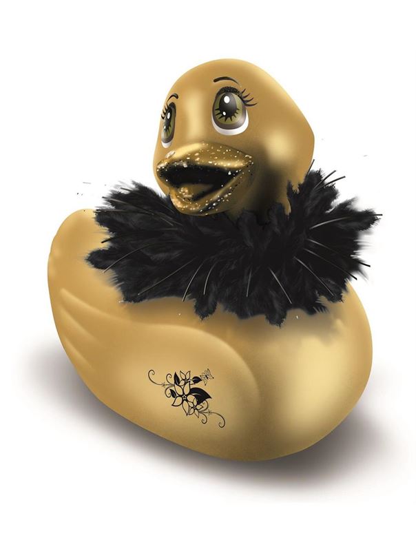 Золотистый вибромассажер уточка I Rub My Duckie Paris Gold Travel Size