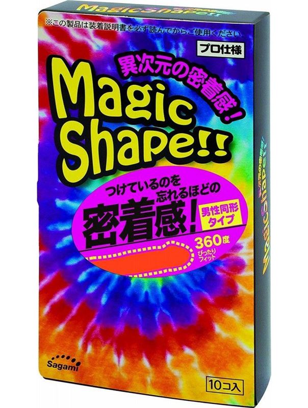Презервативы Sagami Xtreme Magic Shape с ребристым швом - 10 шт.