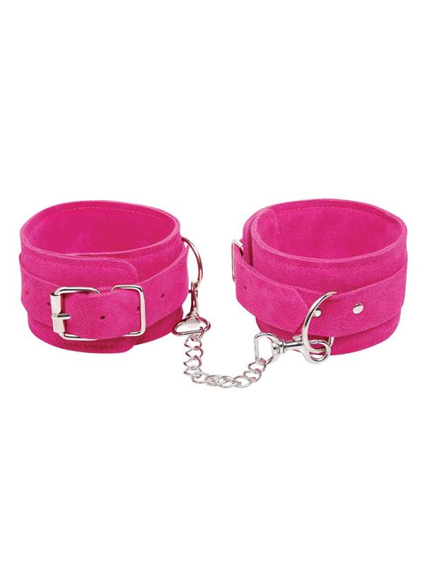 Розовые замшевые наручники PINK WRIST CUFFS 