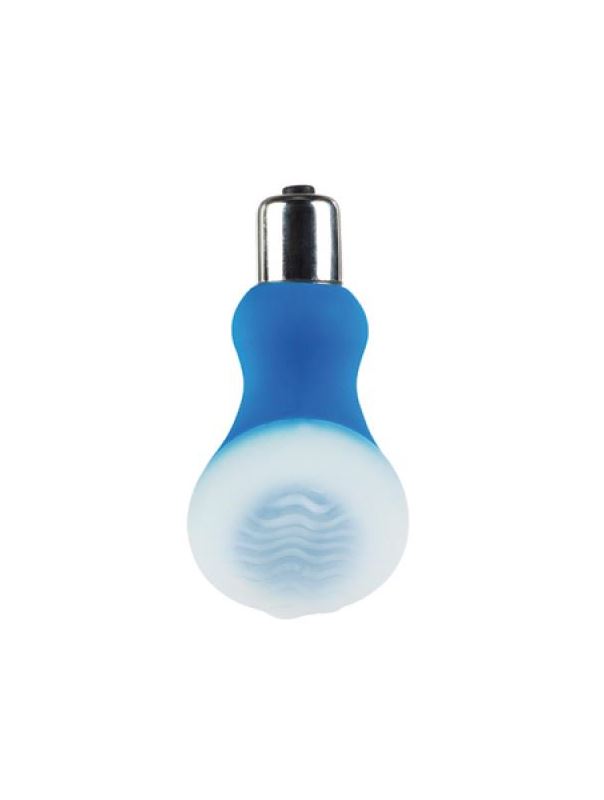 Голубой мини-вибратор Posh Silicone Ice Massager Wave с охлаждающим эффектом