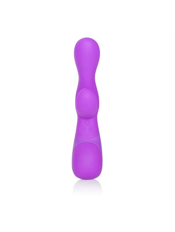 Фиолетовый вибромассажер Impress Tongue со стимуляцией клитора - 18 см.
