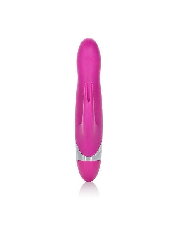 Вибромассажер с клиторальной стимуляцией Turn it Up! 7-Function Silicone Massager - 20,3 см.