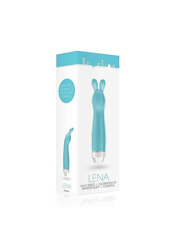 Бирюзовый вибратор с ушками Lena - 17,2 см.