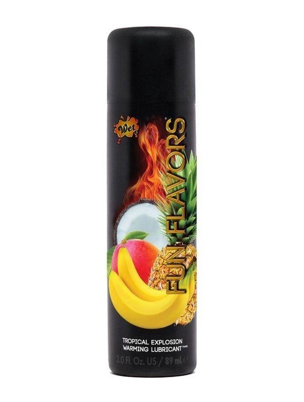 Разогревающий лубрикант Fun Flavors 4-in-1 Tropical Explosion с ароматом тропических фруктов (89 мл)