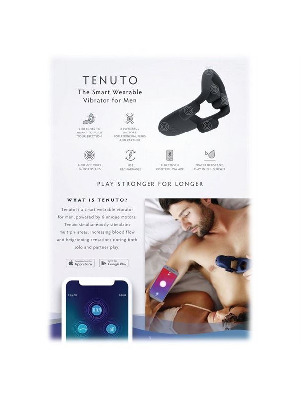 Черное технологичное эрекционное кольцо MysteryVibe Tenuto