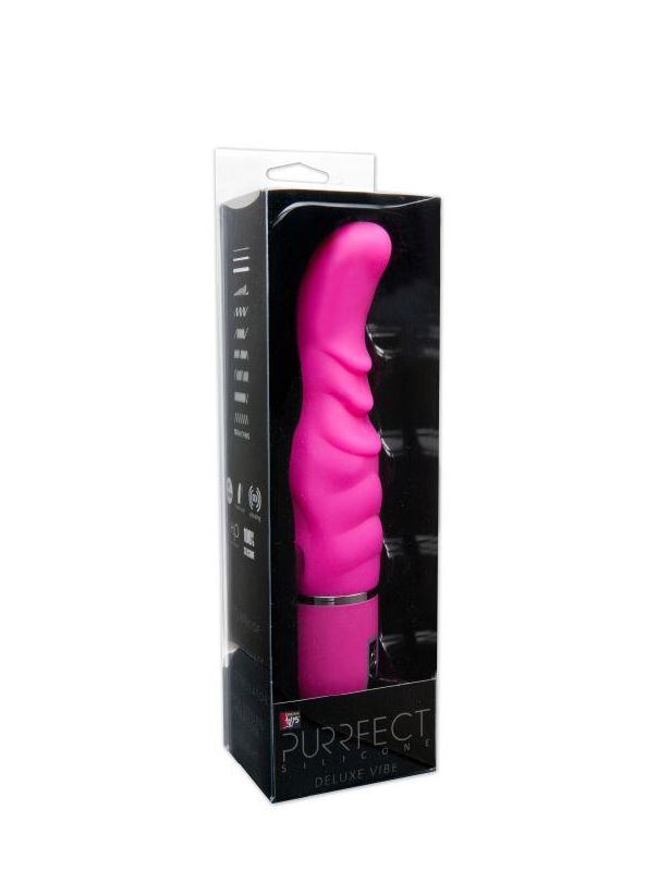 Розовый вибратор PURRFECT SILICONE DELUXE VIBE (15 см)