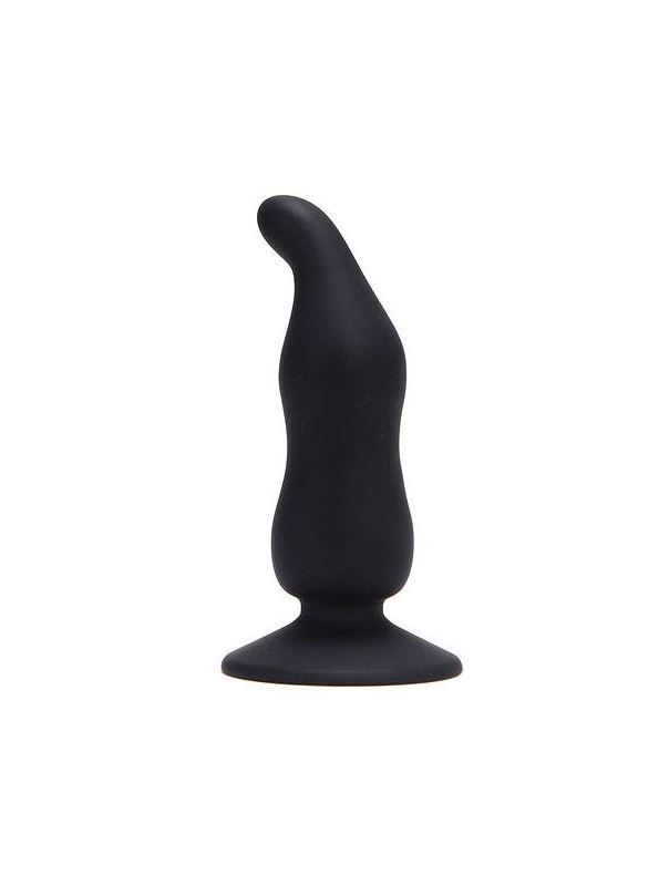 Чёрный анальный стимулятор BOTTOM BLACK CAP SILICONE - 11 см.