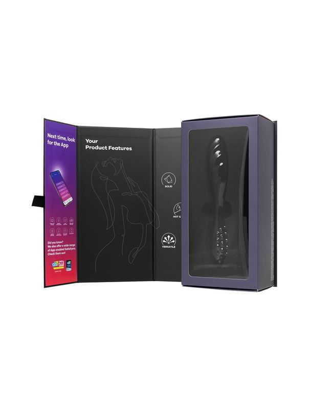Черный двусторонний фаллоимитатор Dazzling Crystal 1 (18,5 см)