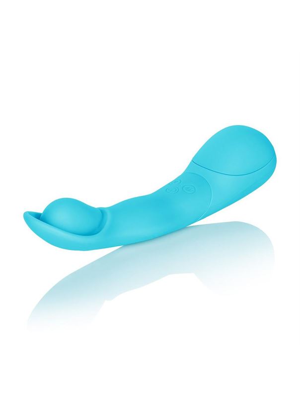 Голубой вибромассажер Impress Scoop - 12 см.