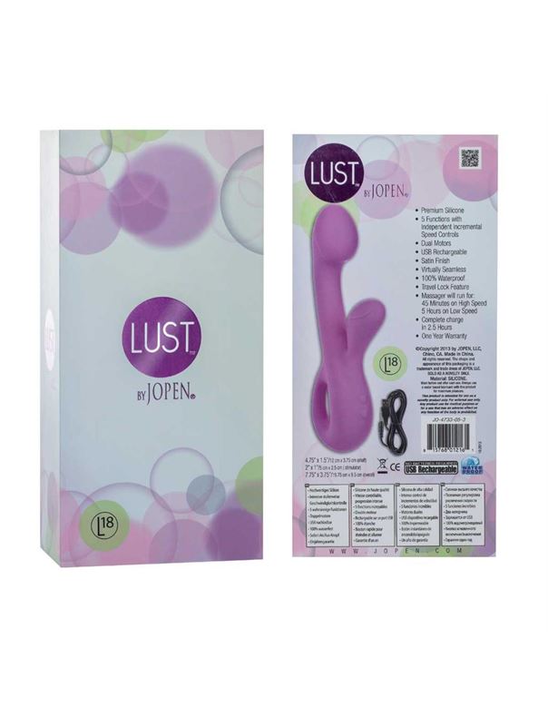 Фиолетовый вибратор Lust by JOPEN L18