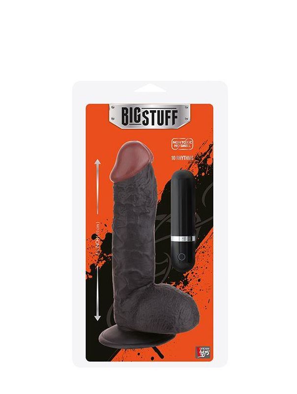 Чёрный вибратор-реалистик BIGSTUFF 7.5INCH BLACK - 19 см.