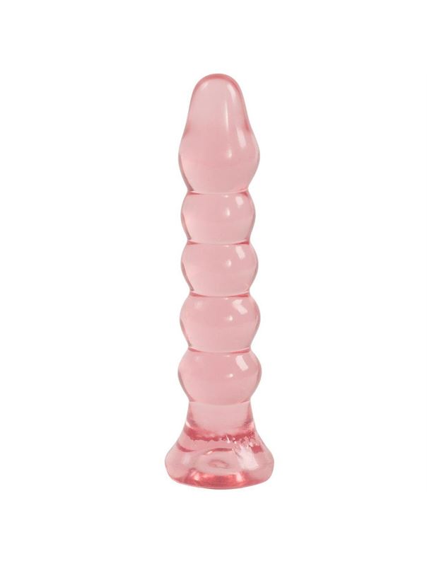 Силиконовая анальная елочка розового цвета Crystal Jellies Anal Plug Bumps (15,2 см)