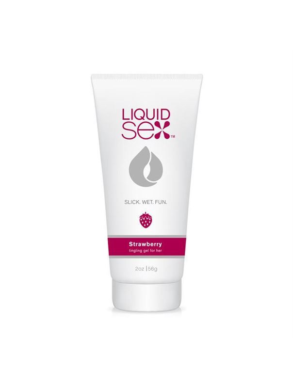 Съедобная смазка с согревающим эффектом и ароматом клубники Liquid Sex - Tingling Gel for Her Strawberry (56 гр)