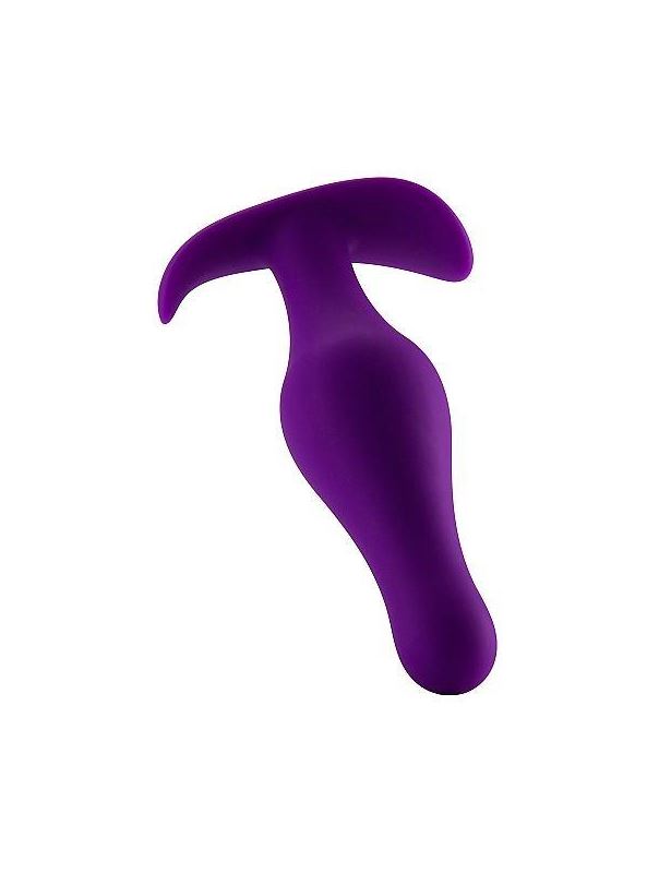 Фиолетовая анальная пробка Butt Plug with Handle Medium - 12,6 см.