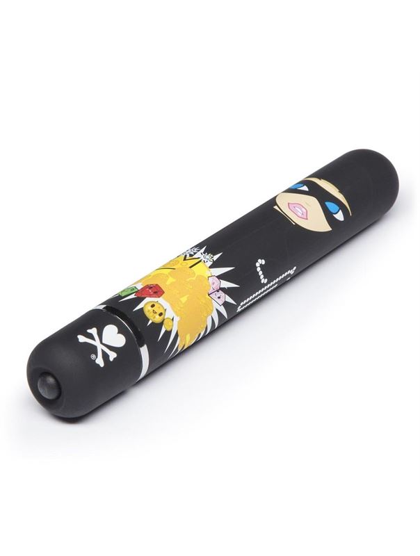 Чёрный вибратор CLASSIC VIBRATOR BLACK ROBBER WOMAN - 18,4 см.