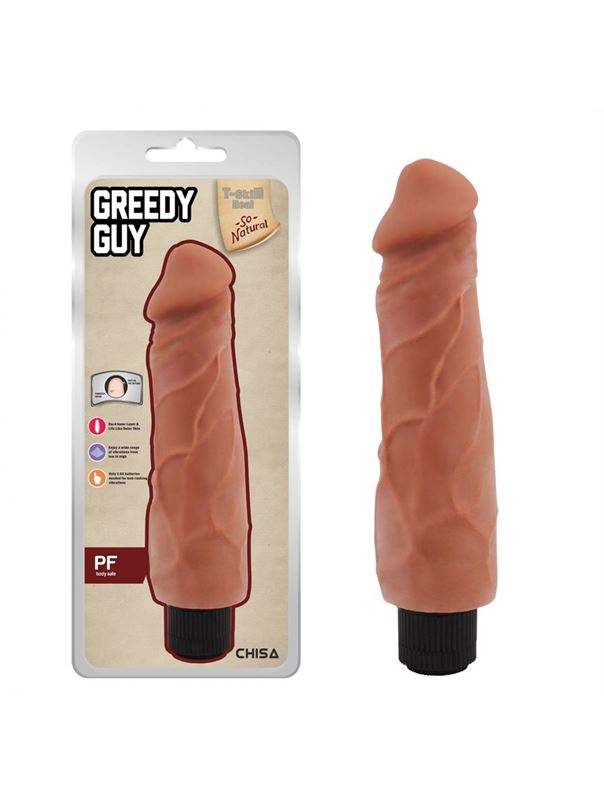 Кофейный вибратор реалистик Greedy Guy (24 см)