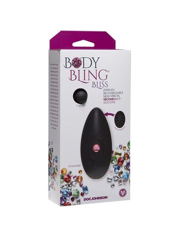 Черная рельефная вкладка в трусики Body Bling Bliss Rechargeable Mini-Vibe