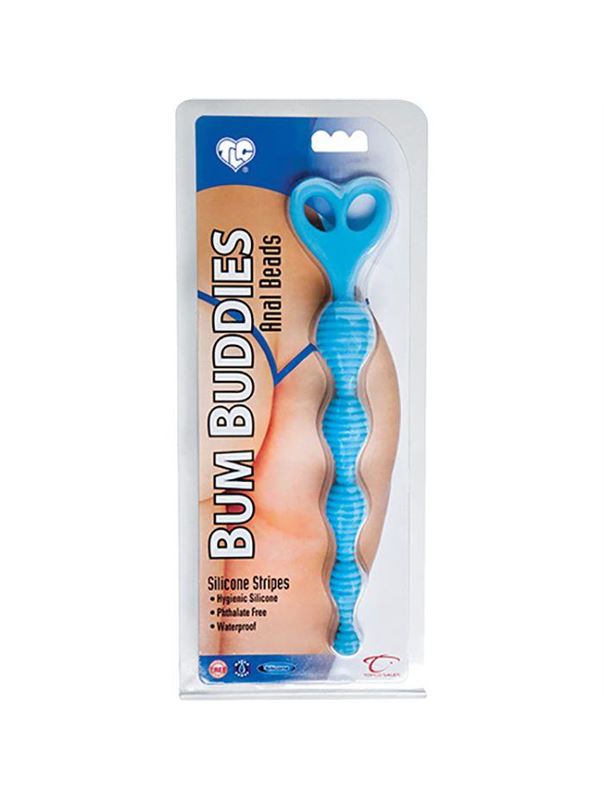 Голубые анальные бусы TLC Bum Buddies Anal Beads - 26,7 см.