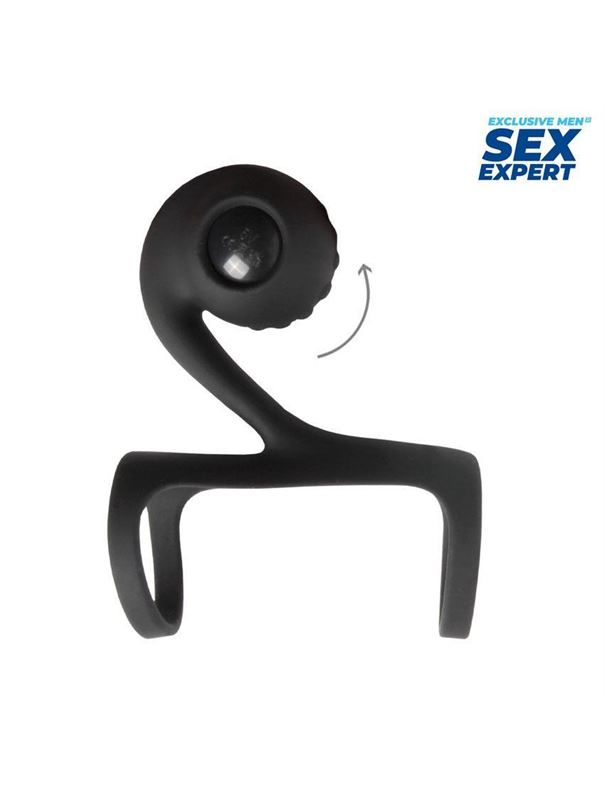 Черная насадка с вибрацией на пенис Sex Expert