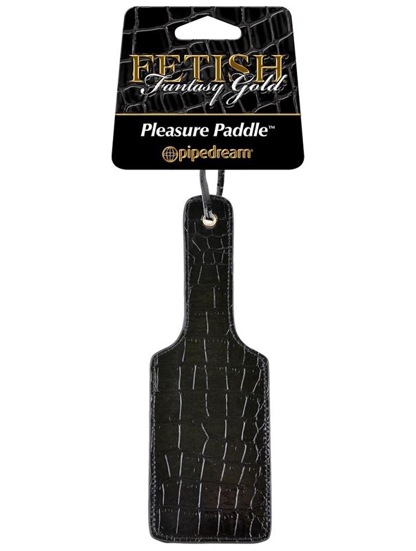 Чёрная с золотом шлепалка Gold Pleasure Paddle