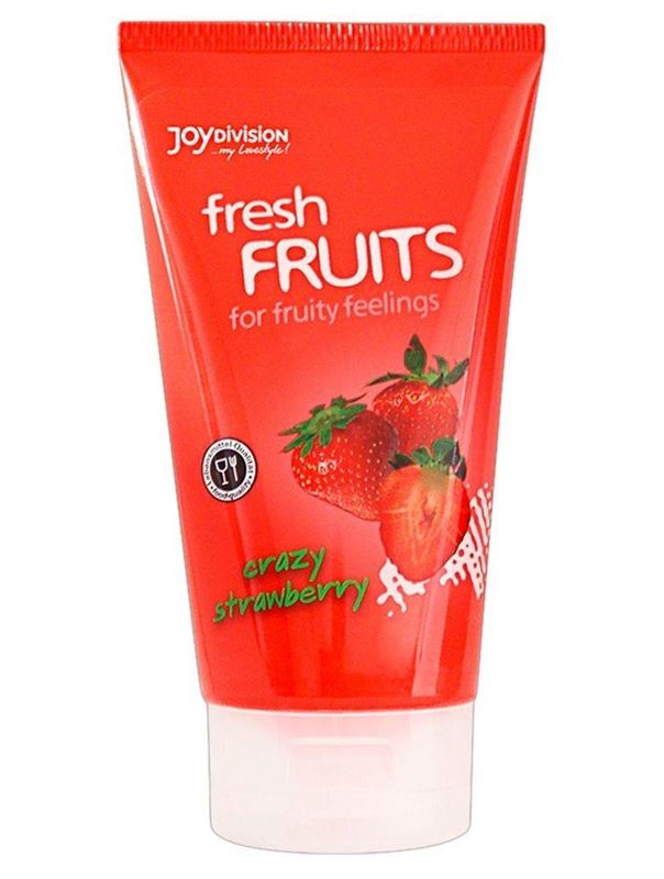 Гель-лубрикант на водной основе с ароматом клубники FreshFRUITS Сrazy Strawberry - 150 мл.