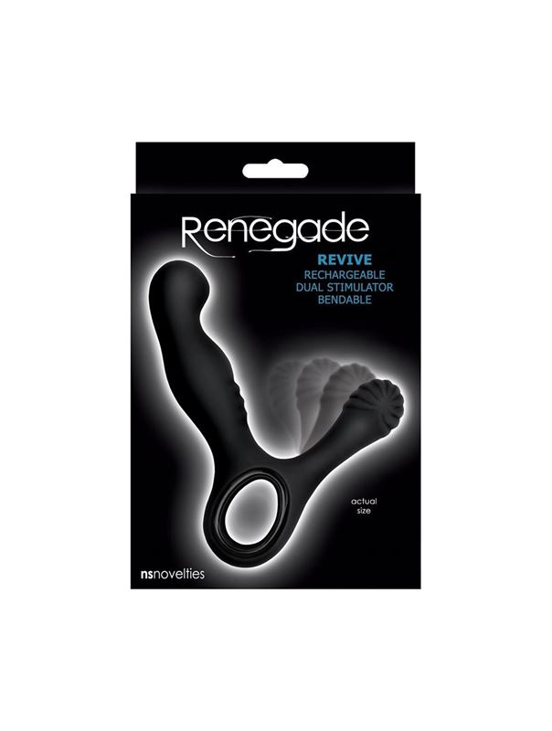 Чёрный стимулятор простаты с вибрацией Revive Prostate Massager