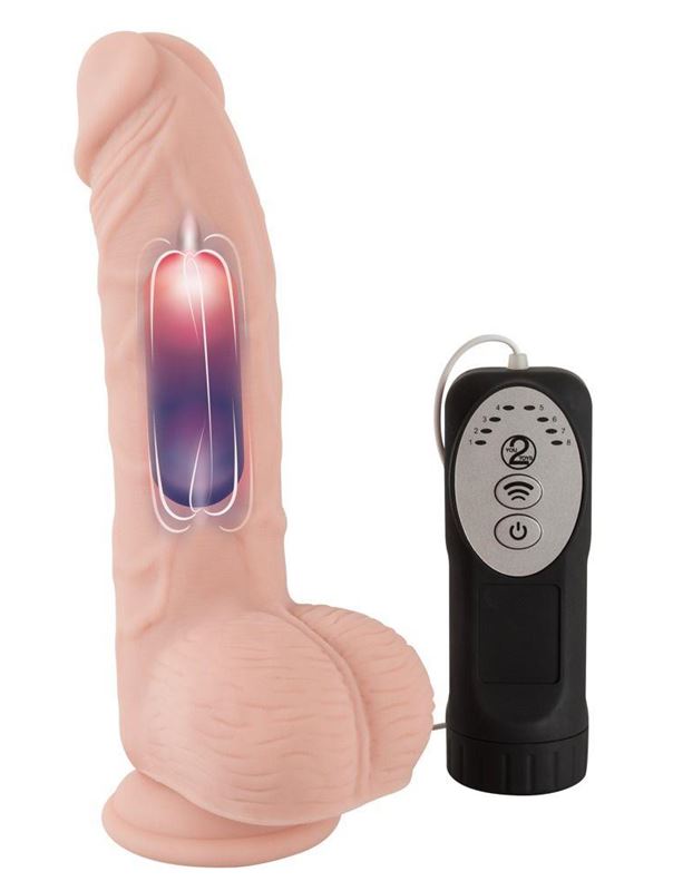 Телесный вибратор реалистик Medical Silicone Pulsating Vibrator (20 см)