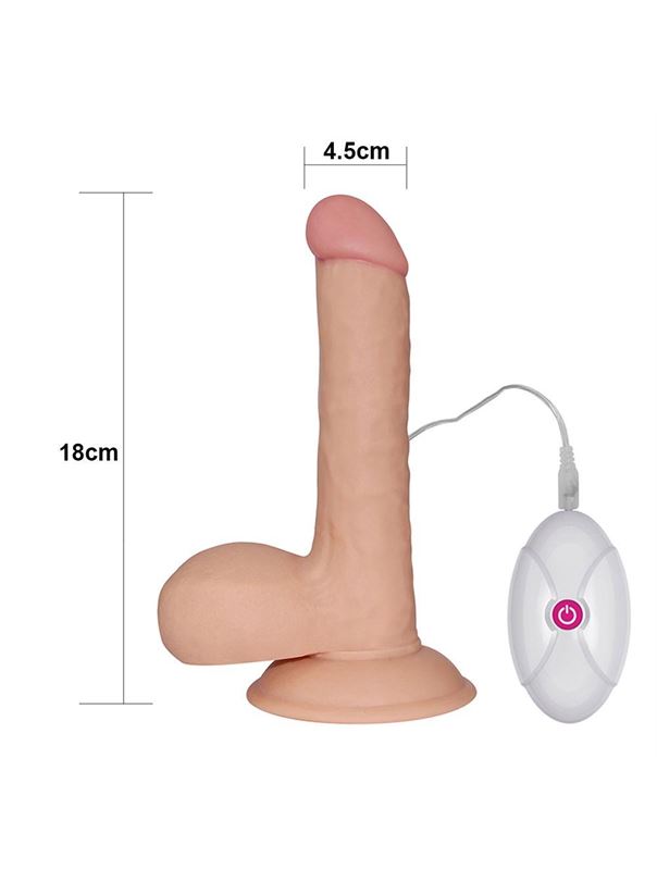 Вибратор реалистик The Ultra Soft Dude с выносным пультом (18 см)