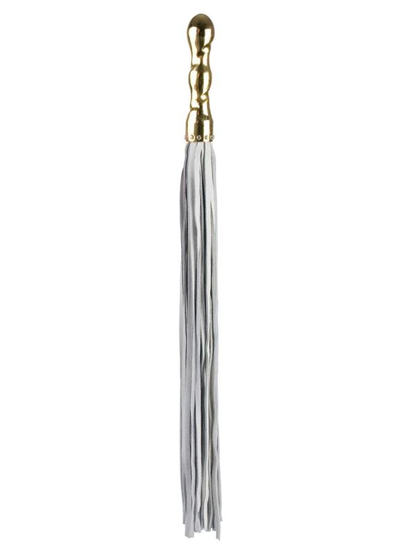 Белая плетка Luxury Whip18k-Gold plated с покрытой золотом рукоятью