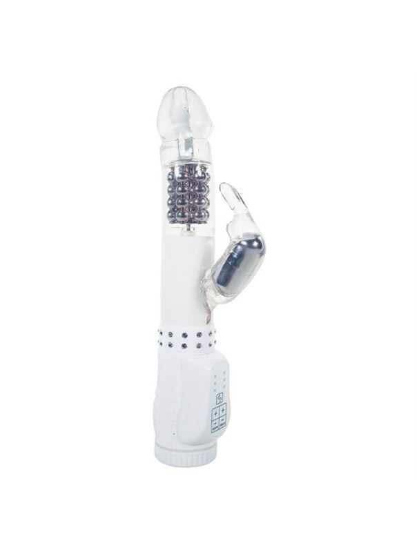 Белый вибратор RABBIT SENSATION VIBRATOR - 24 см.