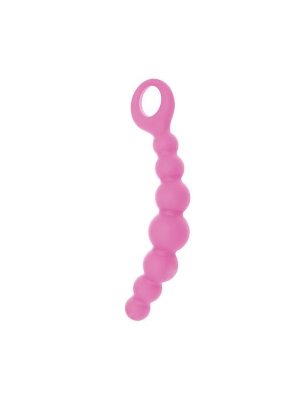 Розовая анальная цепочка CATERPILL-ASS SILICONE PINK - 19,5 см.