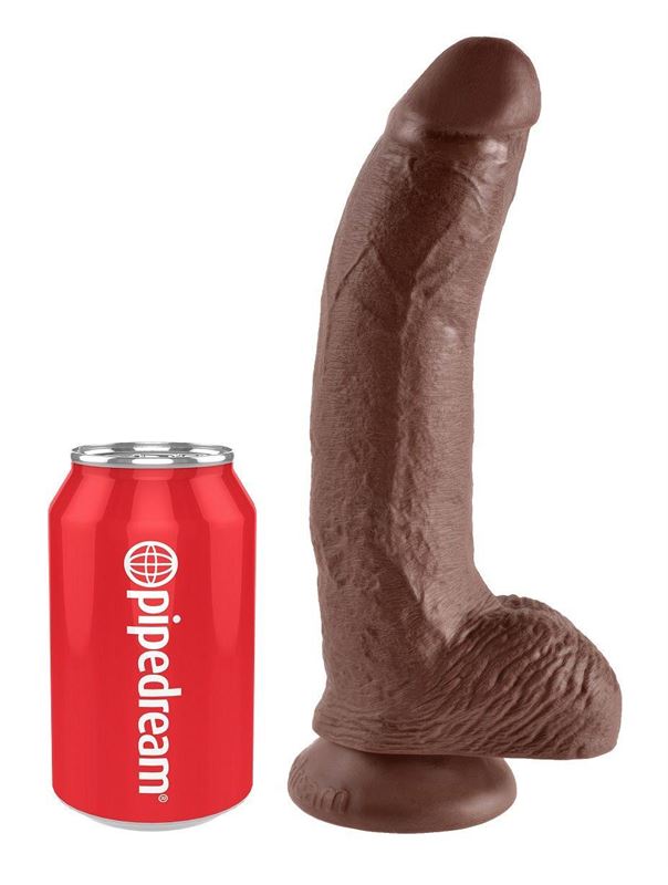 Коричневый фаллоимитатор 9" Cock with Balls (22,9 см)