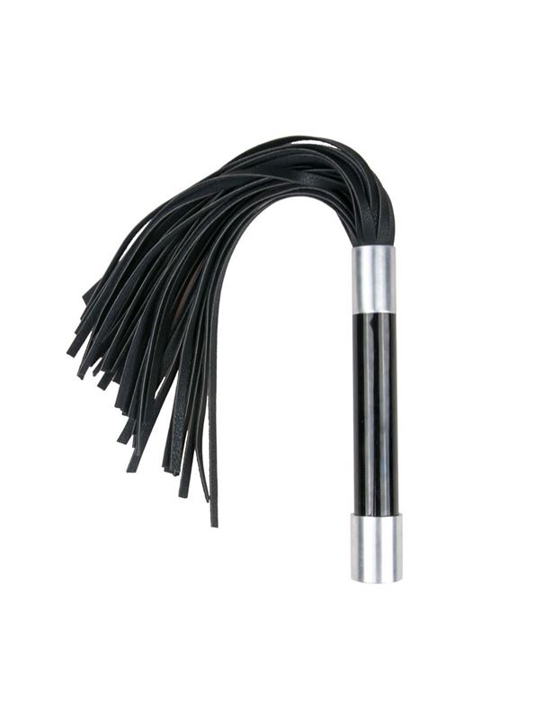 Черная плеть Flogger Whip With Metal Grip (38 см)