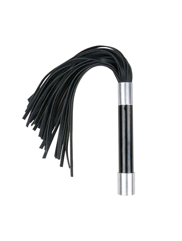 Черная плеть Flogger Whip With Metal Grip (38 см)