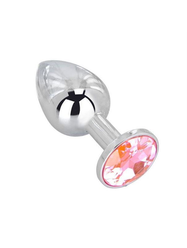 Мини-плаг из стали с розовым кристаллом Pink Bubble Gum - 6,5 см.