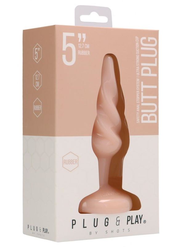 Телесная витая анальная пробка Rounded 5 Inch (12,7 см)