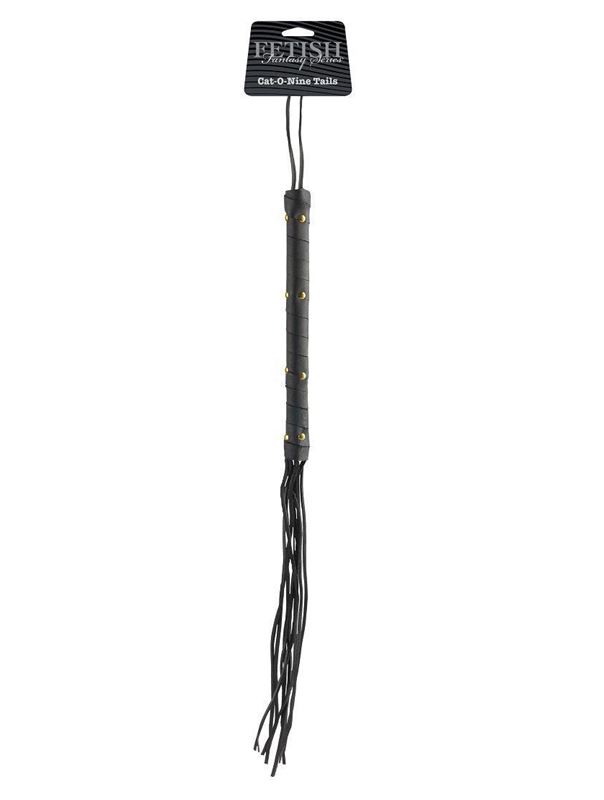Чёрная кожаная плетка Cat O Nine Tails (63,5 см)