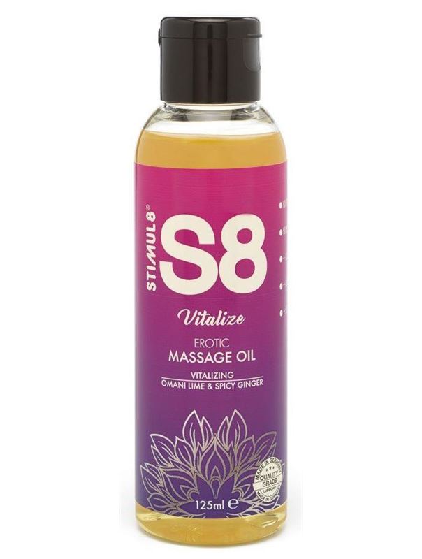 Массажное масло S8 - Massage Oil Vitalize c ароматом лайма и имбиря (125 мл)