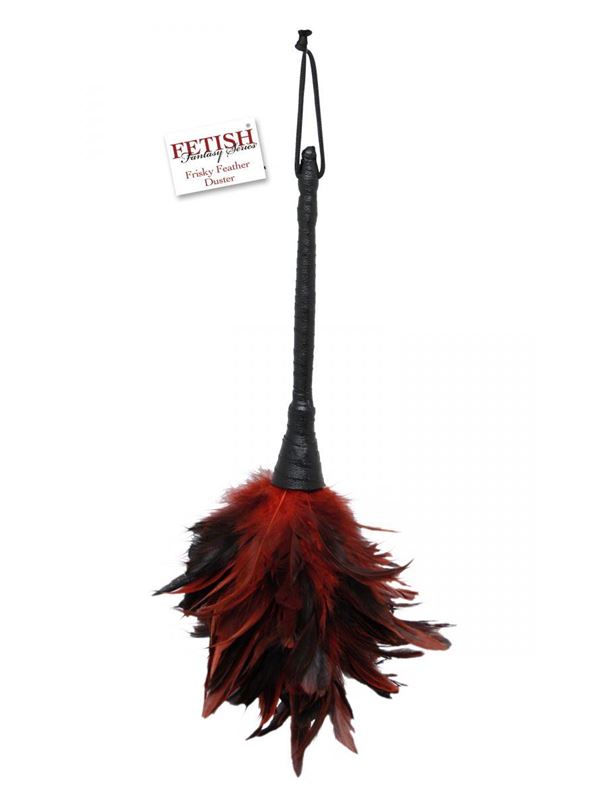 Кисточка с красно-чёрными пёрышками FRISKY FEATHER DUSTER - 36 см.