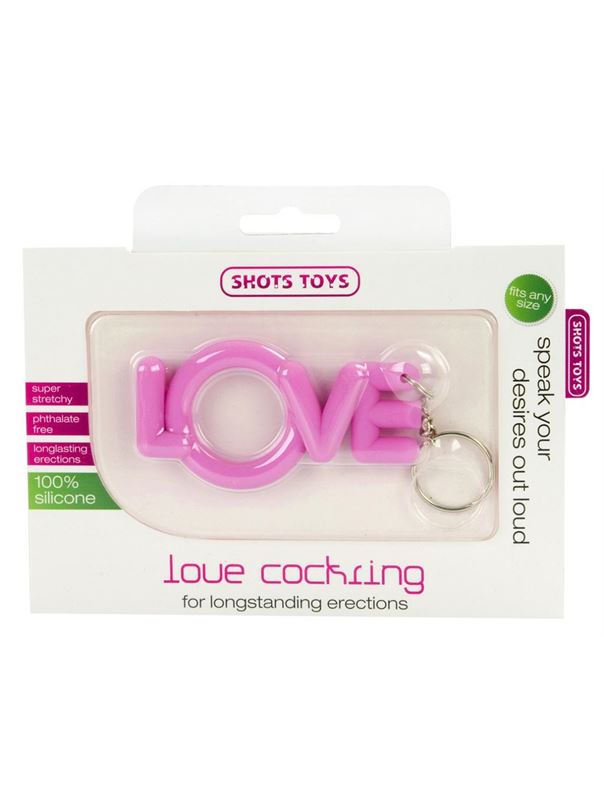 Розовое эрекционное кольцо-брелок Love Cocking 