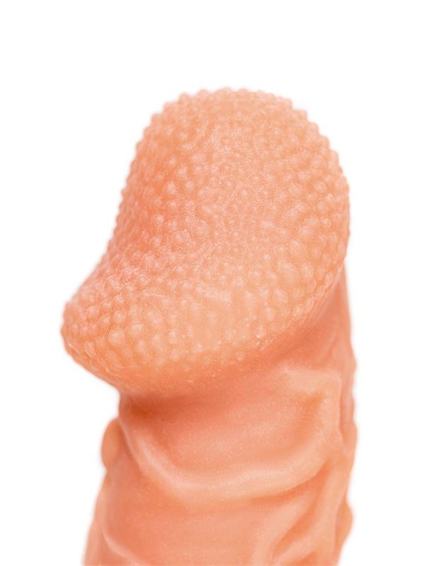 Телесная закрытая насадка с венками Cock Sleeve 006 Size L (17,6 см)