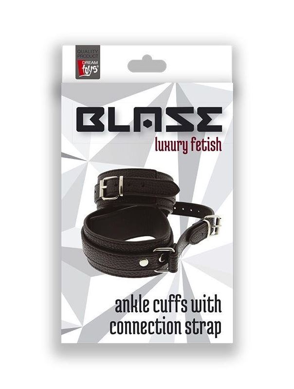 Черные оковы ANKLE CUFFS WITH CONNECTION STRAP
