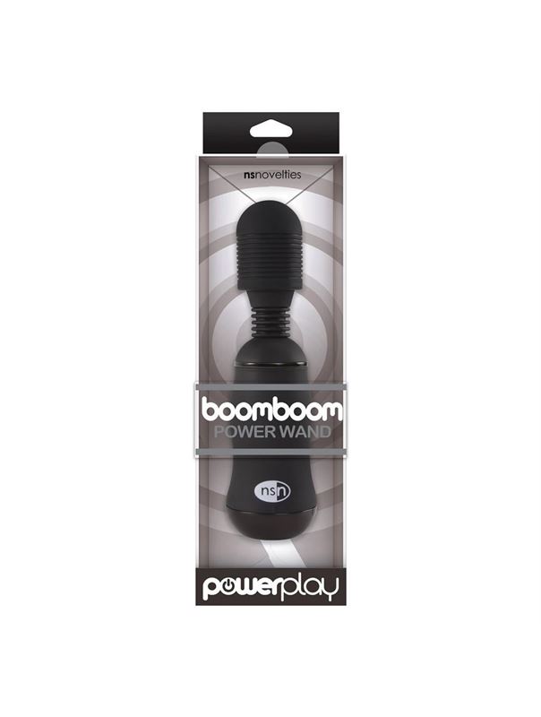 Чёрный вибромассажёр для эрогенных зон BoomBoom Power Wand (18 см)