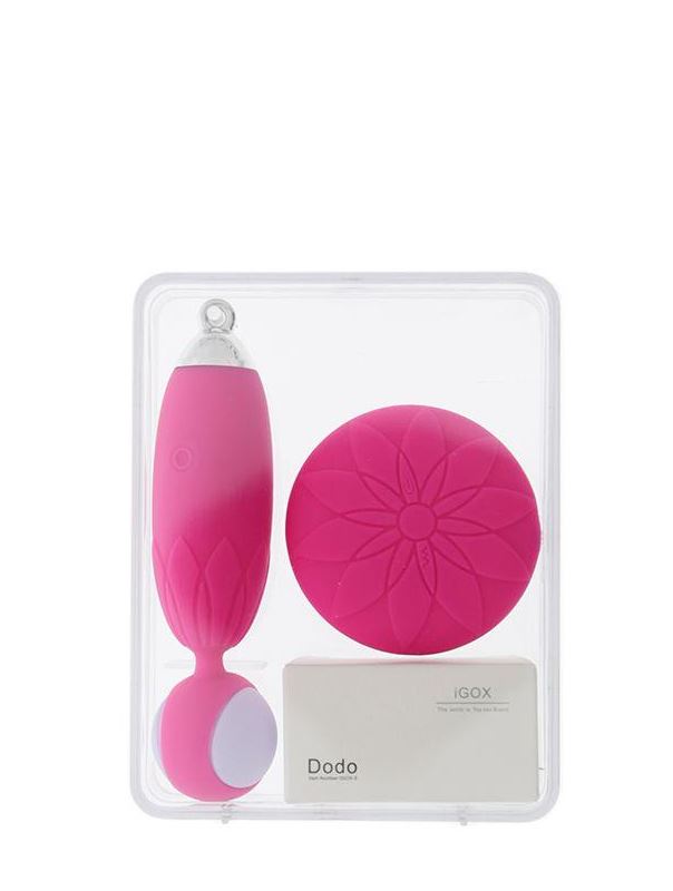 Розовый вибростимулятор с функциями ротации и вибрации DODO PINK